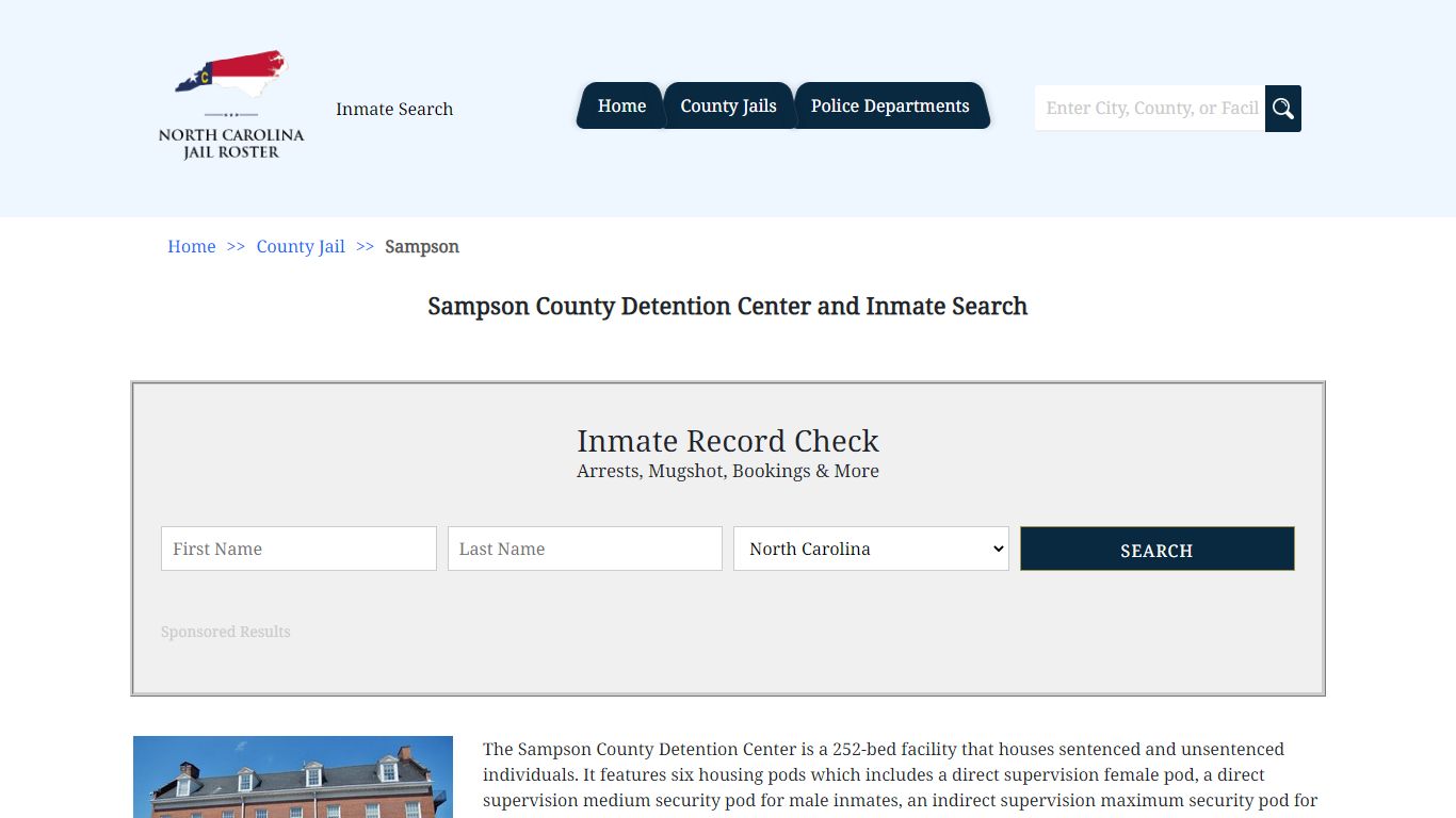 Sampson County Detention Center and Inmate Search | North Carolina Jail ...